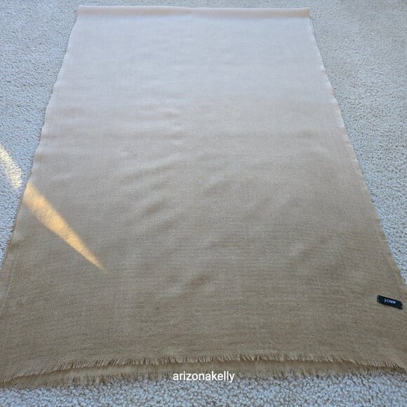 J. Crew Wool Scarf Ombre Gradient Tan to Cream - Picture 7 of 9